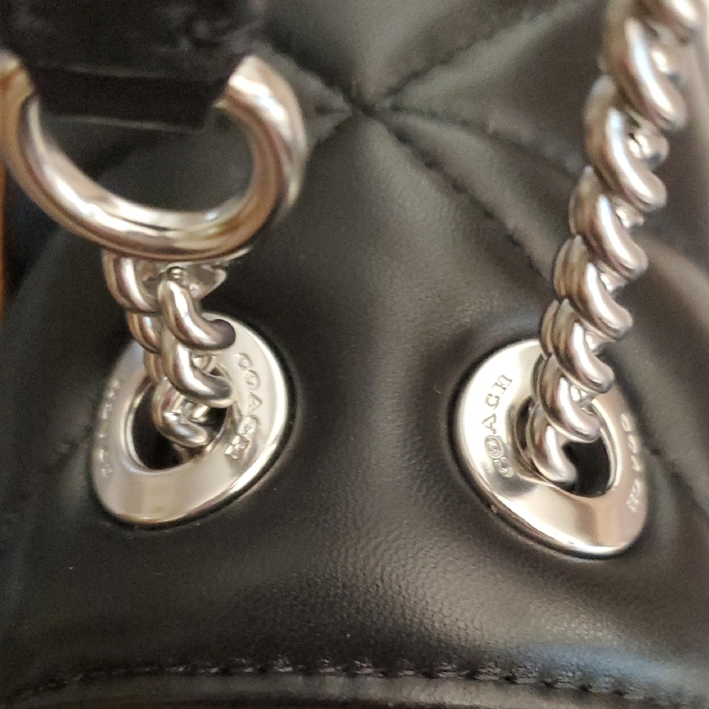 Coach Klare 25 Black Napa Leather Puffy Diamond Quilted Crossbody Shoulder CJ611 - Picture 15 of 16